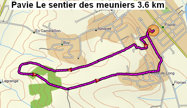 Pavie Le sentier des meuniers 3.6 km IPB 19